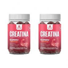 Kit 2X Creatina Monohidratada Gummy - 60 Gomas 3,5g Morango - Desinch�