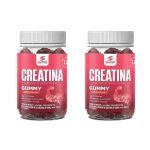 Kit 2X Creatina Monohidratada Gummy - 60 Gomas 3,5g Morango - Desinch�