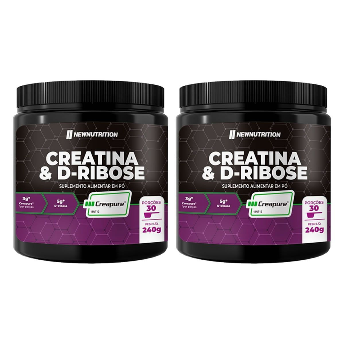 Kit 2X Creatine com D-ribose - 240g Natural - NewNutrition