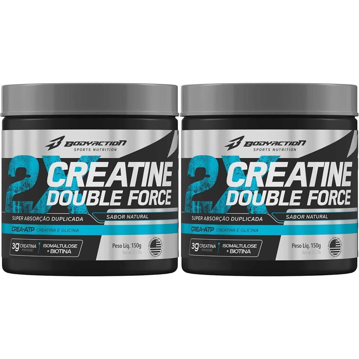 Kit 2X Creatine Double Force - 150g Natural - BodyAction