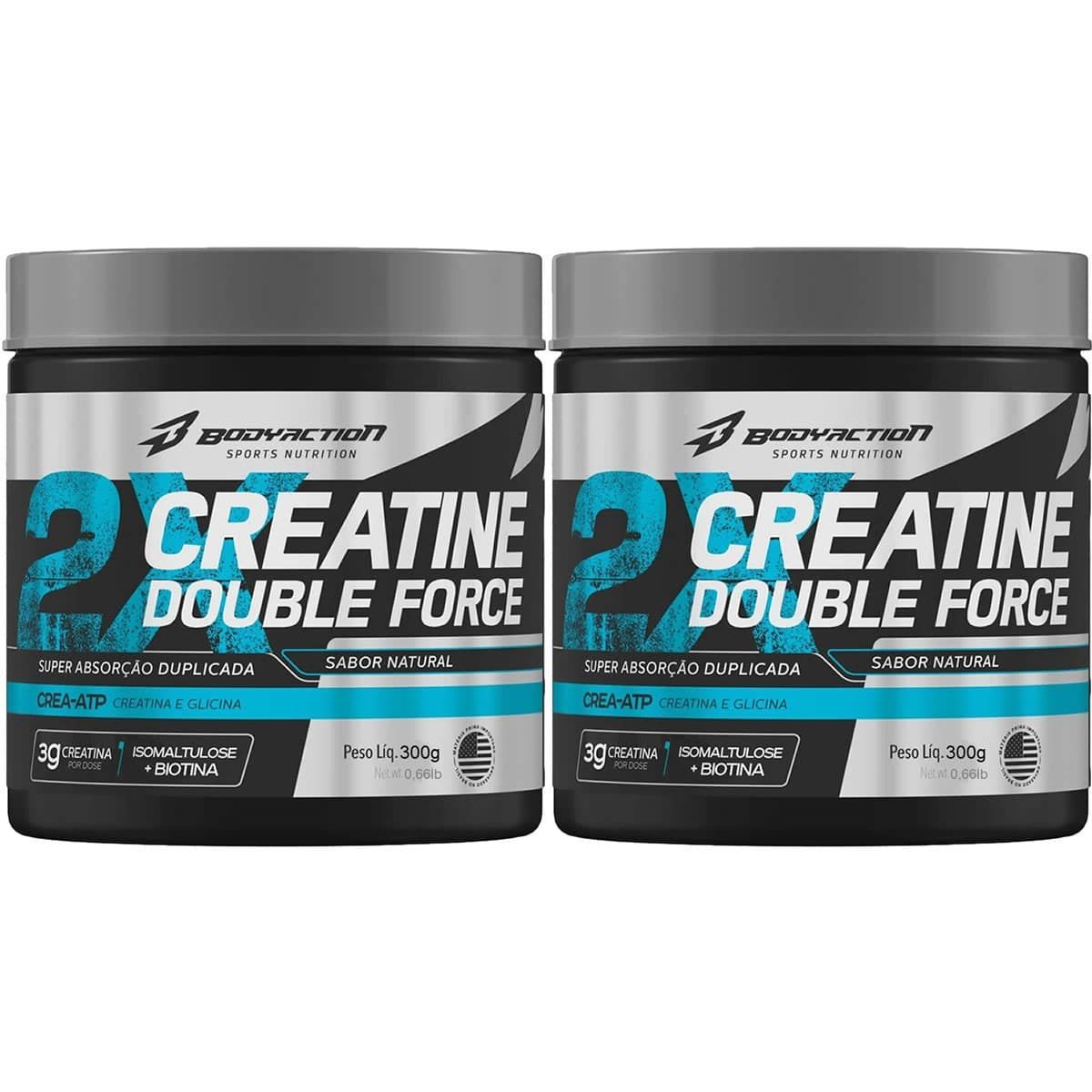 Kit 2X Creatine Double Force - 300g Natural - BodyAction