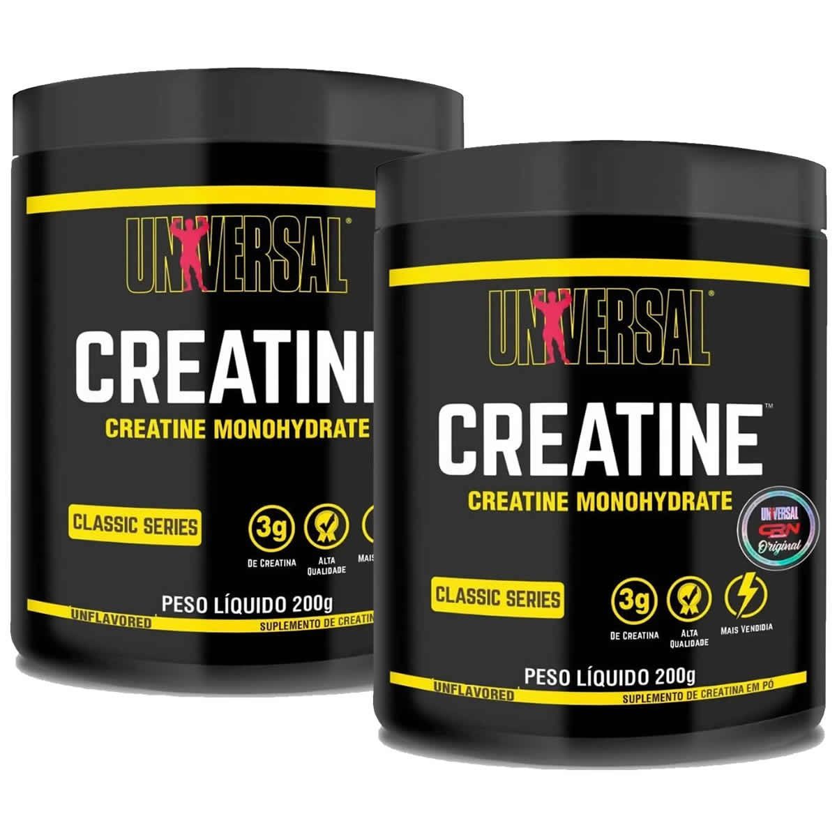 Kit 2X - Creatine Monohidratada - 200g Sem Sabor - Universal