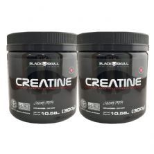Kit 2X Creatine Monohidratada - 300g Sem Sabor  - Black Skull