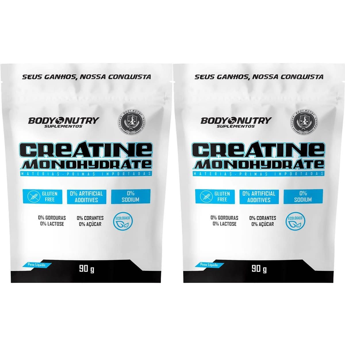 Kit 2X Creatine Monohydrate - 90g Refil Sem Sabor  - Body Nutry