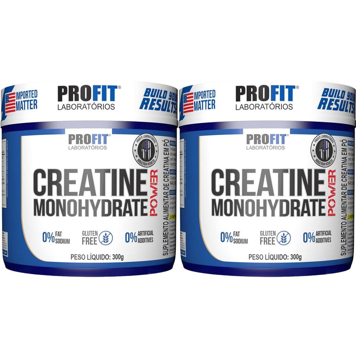 Kit 2X Creatine Monohydrate Power - 300g Sem Sabor - Profit