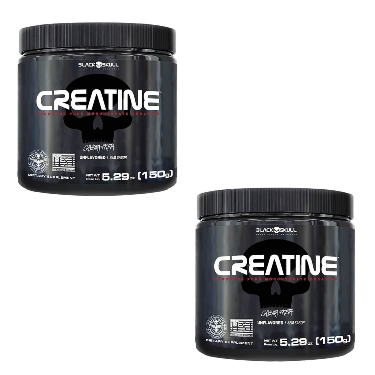 Kit 2X Creatine Pure Monohydrate - 150g - Black Skull