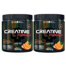Kit 2X Creatine Turbo Monohidratada - 300g Laranja - Black Skull