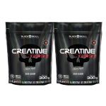Kit 2X Creatine Turbo Monohidratada - 300g Refil Sem Sabor - Black Skull