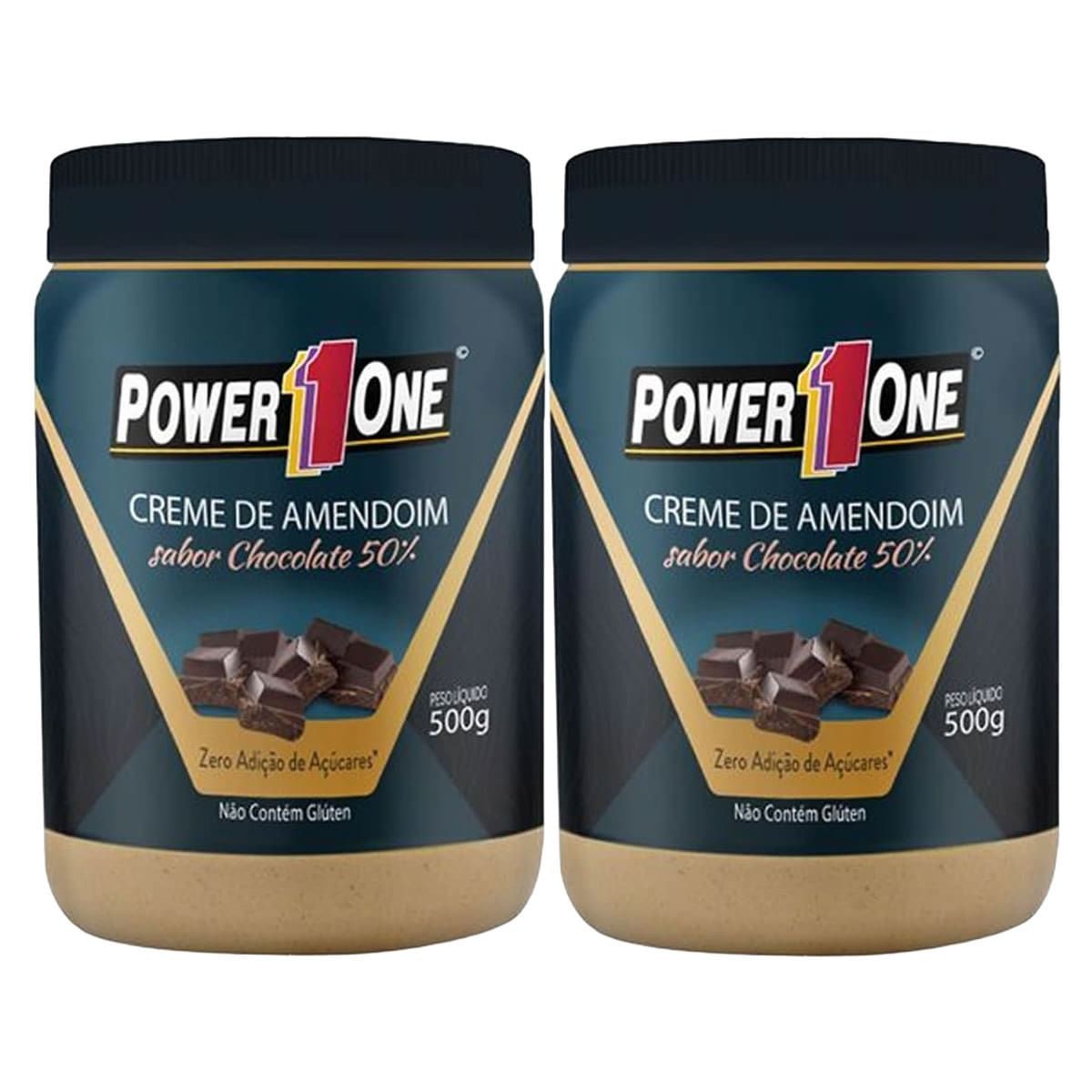 Kit 2X Creme de Amendoim - 500g Chocolate 50% - Power One