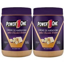 Kit 2X Creme de Amendoim - 500g  Chocolate Branco - Power One