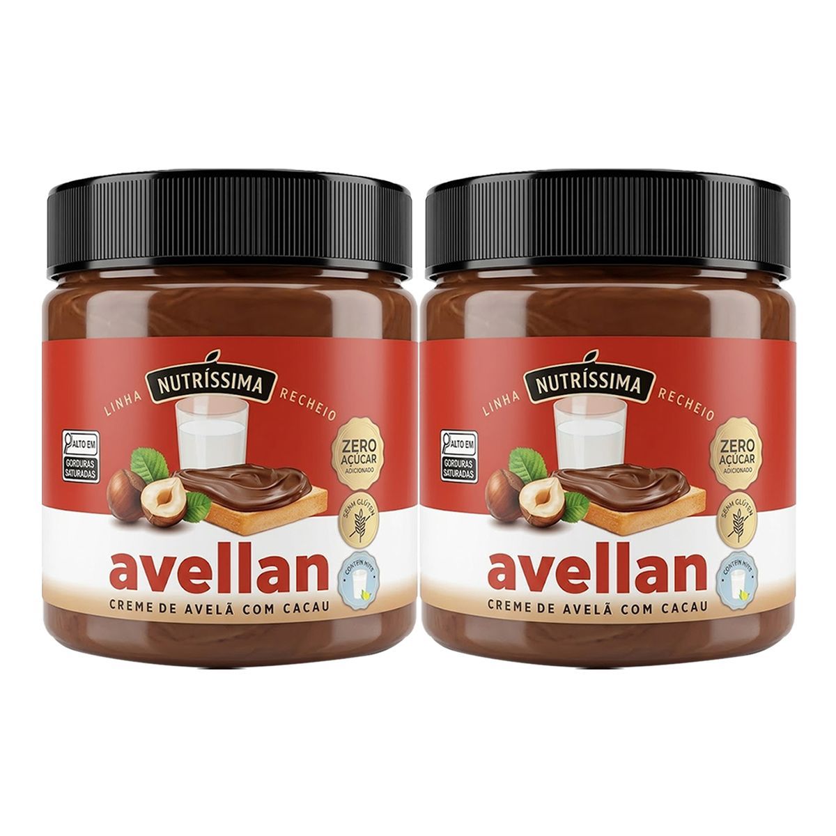 Kit 2X Creme de Avel� Com Cacau - 450g - Nutr�ssima
