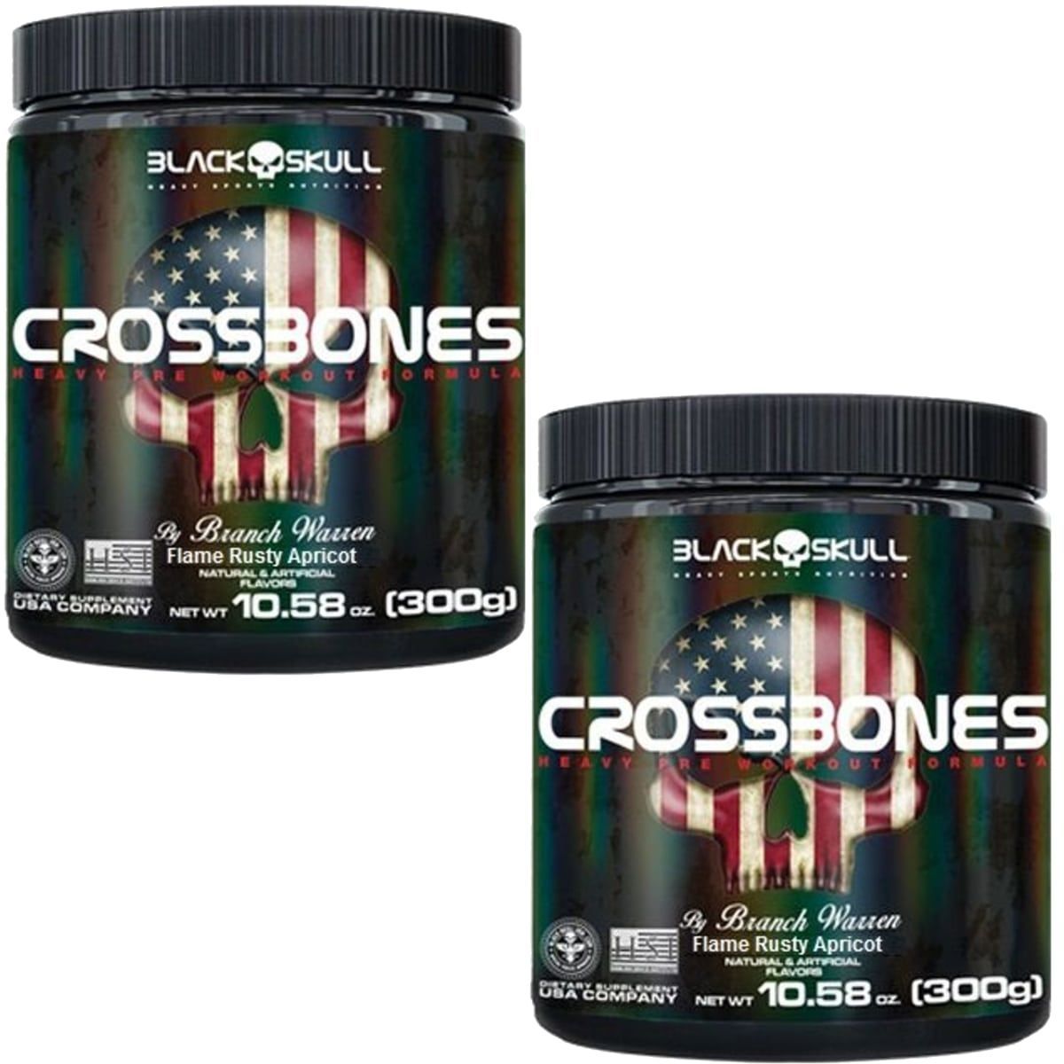 Kit 2X Crossbones - 300g Flame Rusty Apricot - Black Skull