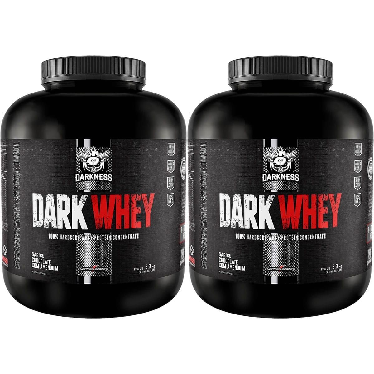 Kit 2X Dark Whey Darkness - 2.300g Chocolate com Amendoim - IntegralM�dica