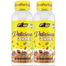 Kit 2X Delicious 3 Whey - 40g Mini Chocolates Sortidos - FTW