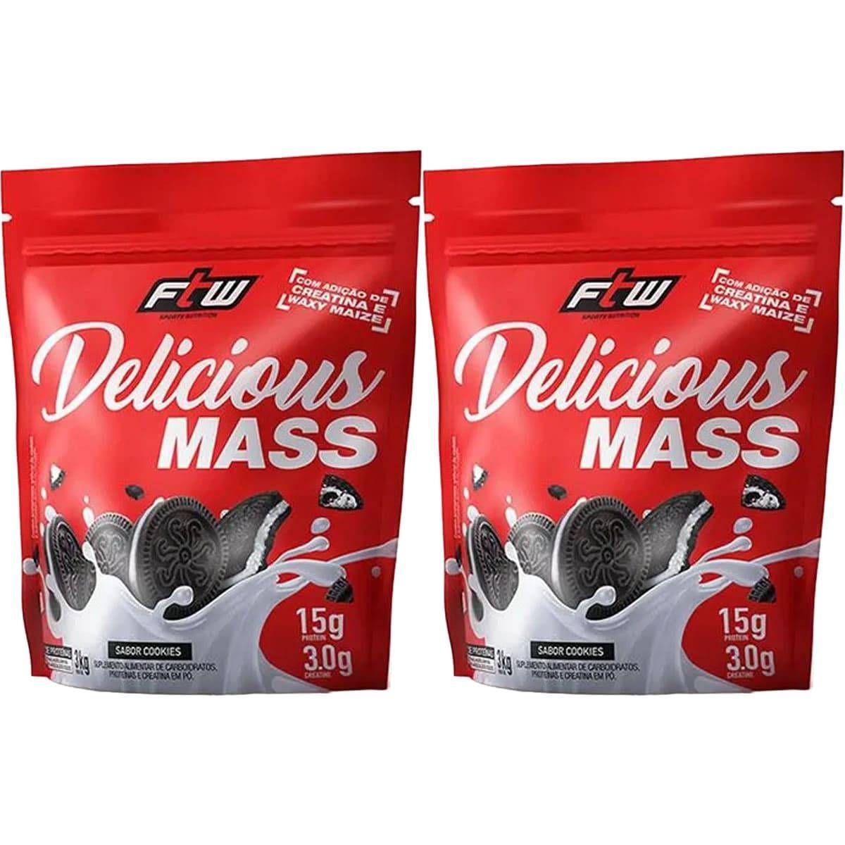Kit 2X Delicious Mass - 3000g Refil Cookies - FTW