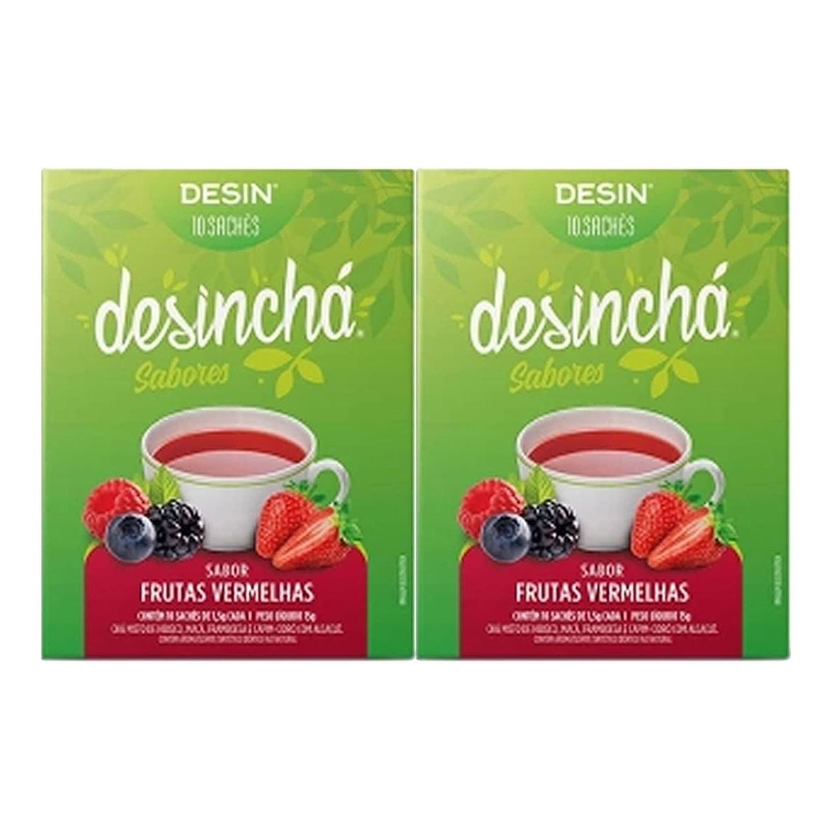 Kit 2X Desinch� Sabores - 10 Sach�s Frutas Vermelhas - Desinch�