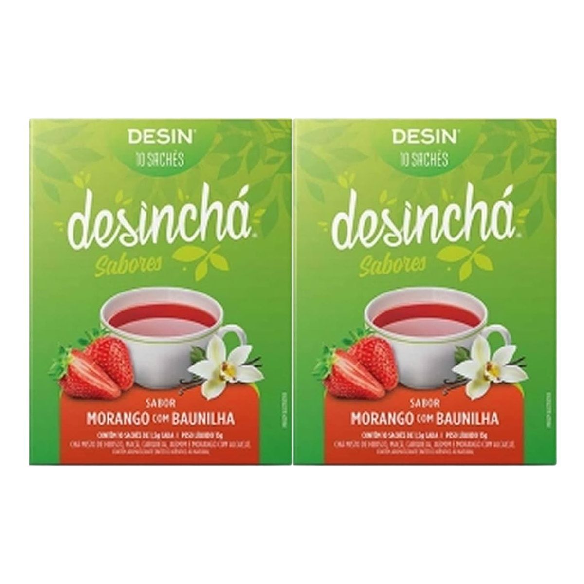 Kit 2X Desinch� Sabores - 10 Sach�s Morango com Baunilha - Desinch�