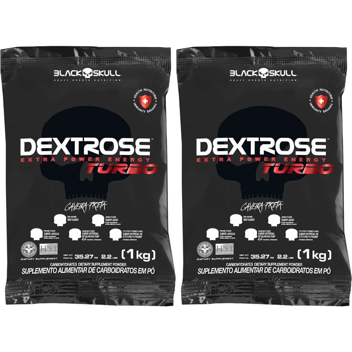 Kit 2X Dextrose Turbo - 1000g Refil Laranja - BlackSkull