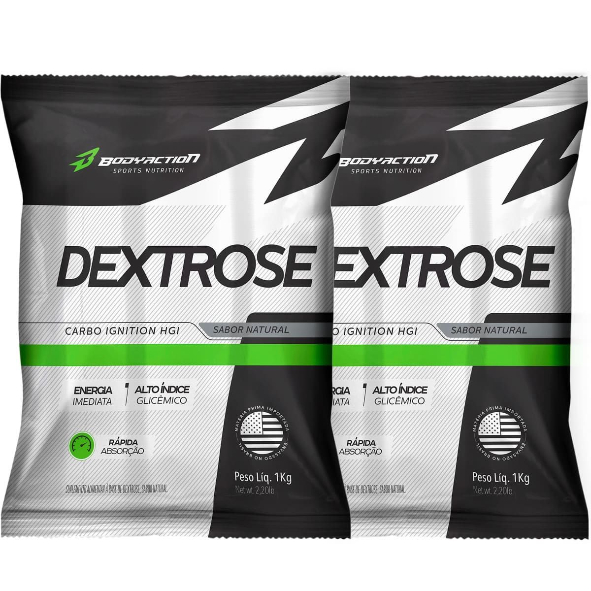 Kit 2X Dextrox (Dextrose) - 1 Kg Natural - BodyAction