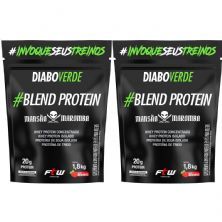 Kit 2X Diabo Verde Blend Protein Mans�o Maromba - 1800g Refil Morango - FTW