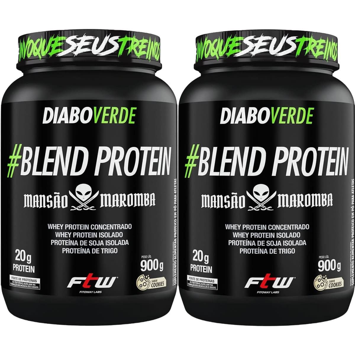 Kit 2X Diabo Verde Blend Protein Mans�o Maromba - 900g Cookies - FTW