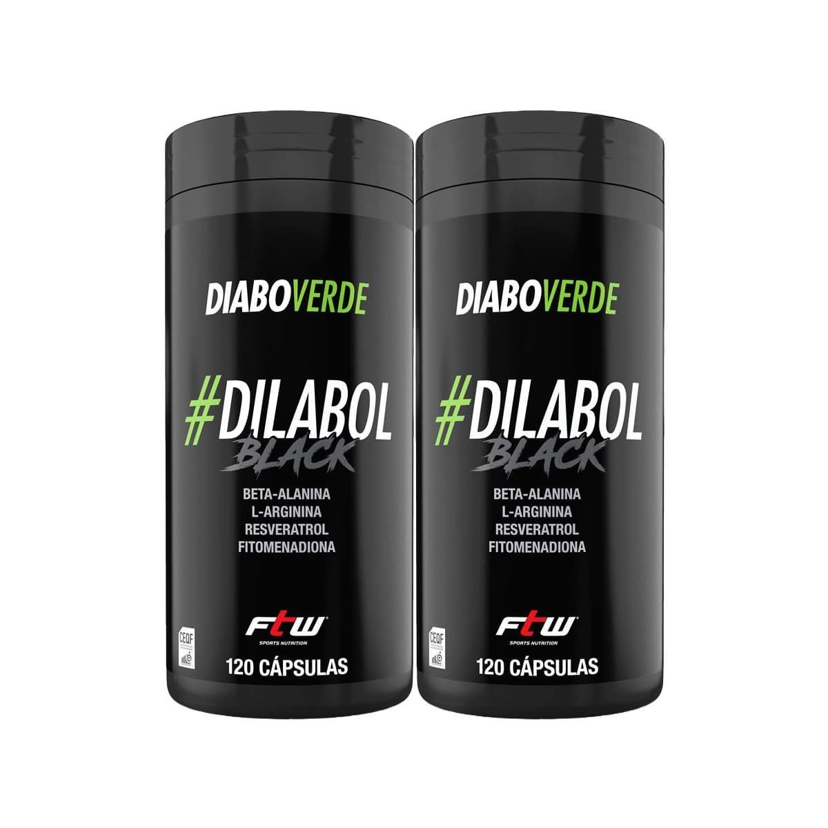 Kit 2X Diabo Verde #Dilabol Black - 120 C�psulas - FTW