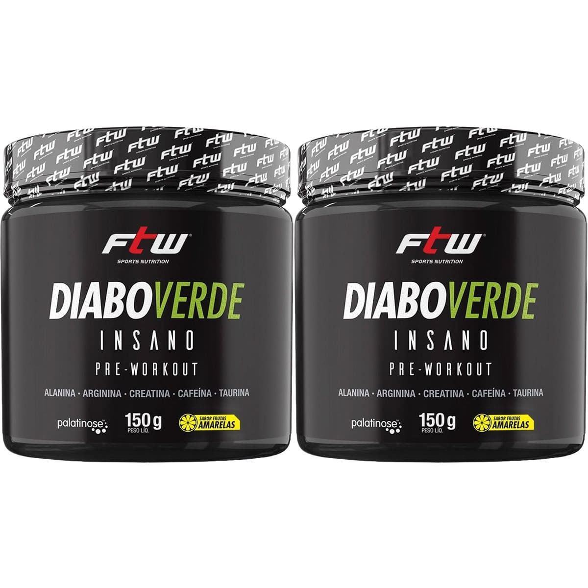 Kit 2X Diabo Verde Insano Pre - Workout - 150g Frutas Amarelas - FTW