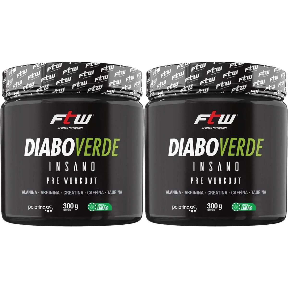 Kit 2X Diabo Verde Insano Pre - Workout - 300g Lim�o - FTW