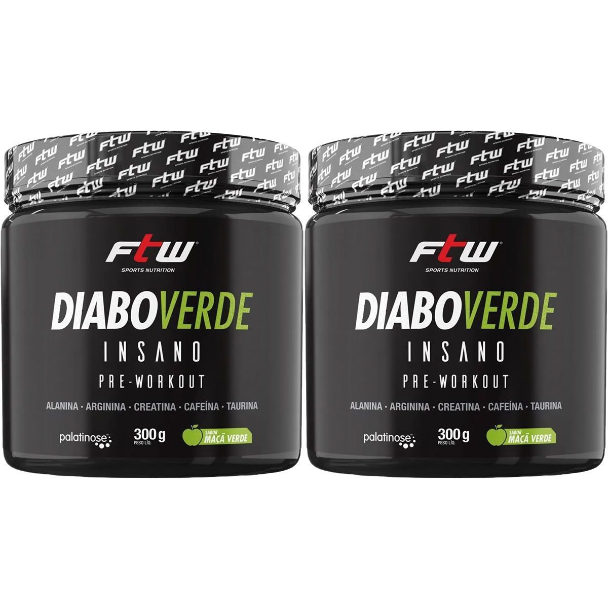Kit 2X Diabo Verde Insano Pre - Workout - 300g Ma�� Verde - FTW