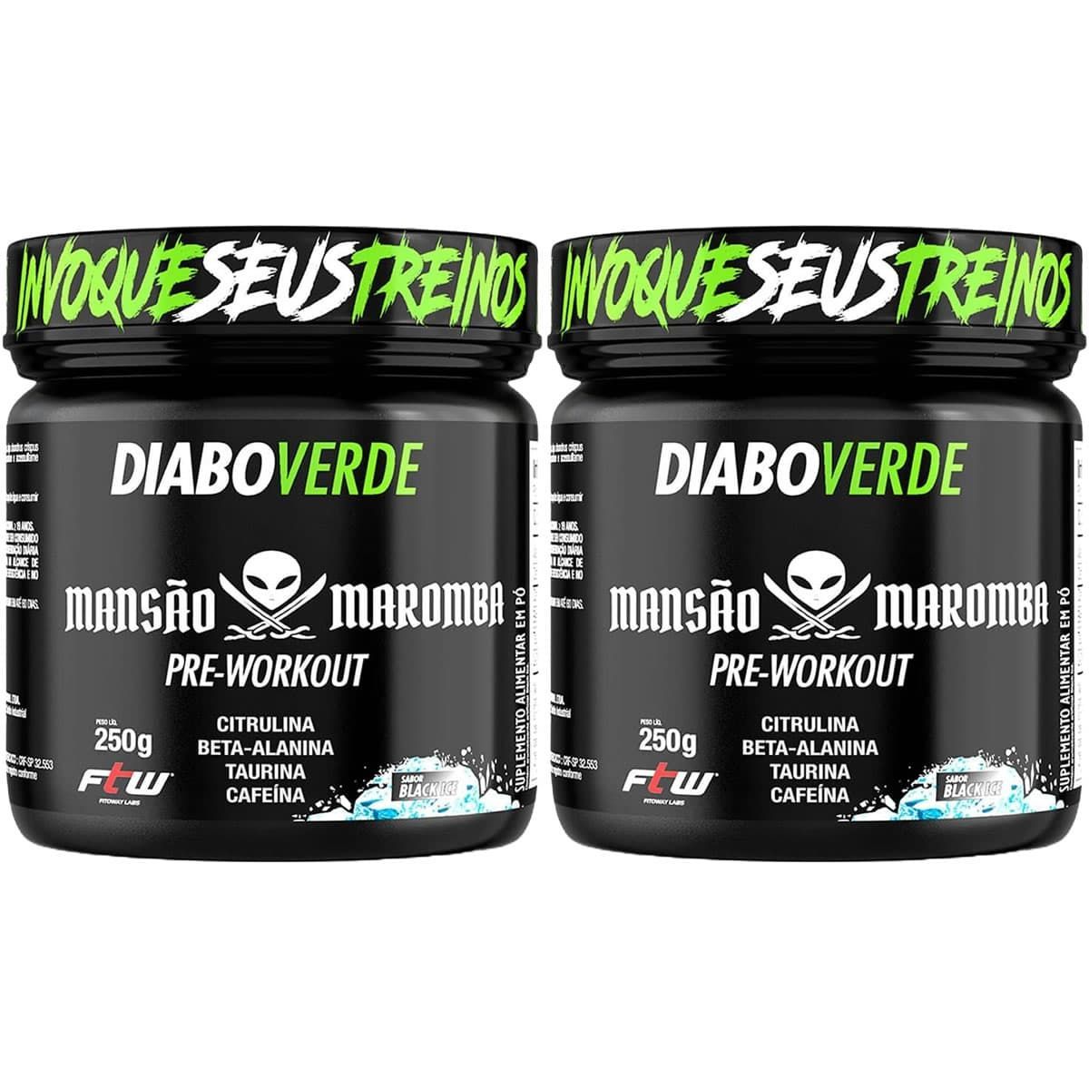 Kit 2X Diabo Verde Pre-Workout Mansao Maromba - 250g Black Ice - FTW