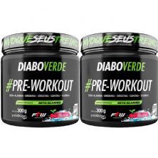 Kit 2X Diabo Verde Pre - Workout Nova F�rmula- 300g Cereja Ice - FTW