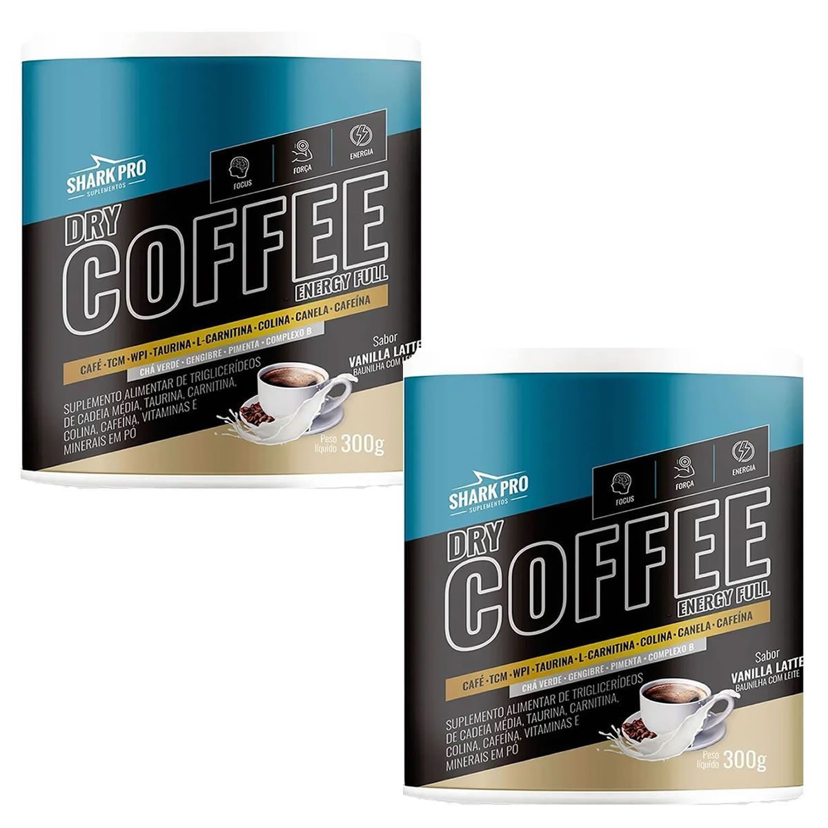 Kit 2X Dry Coffee - 300g Vanilla Latte - Shark Pro