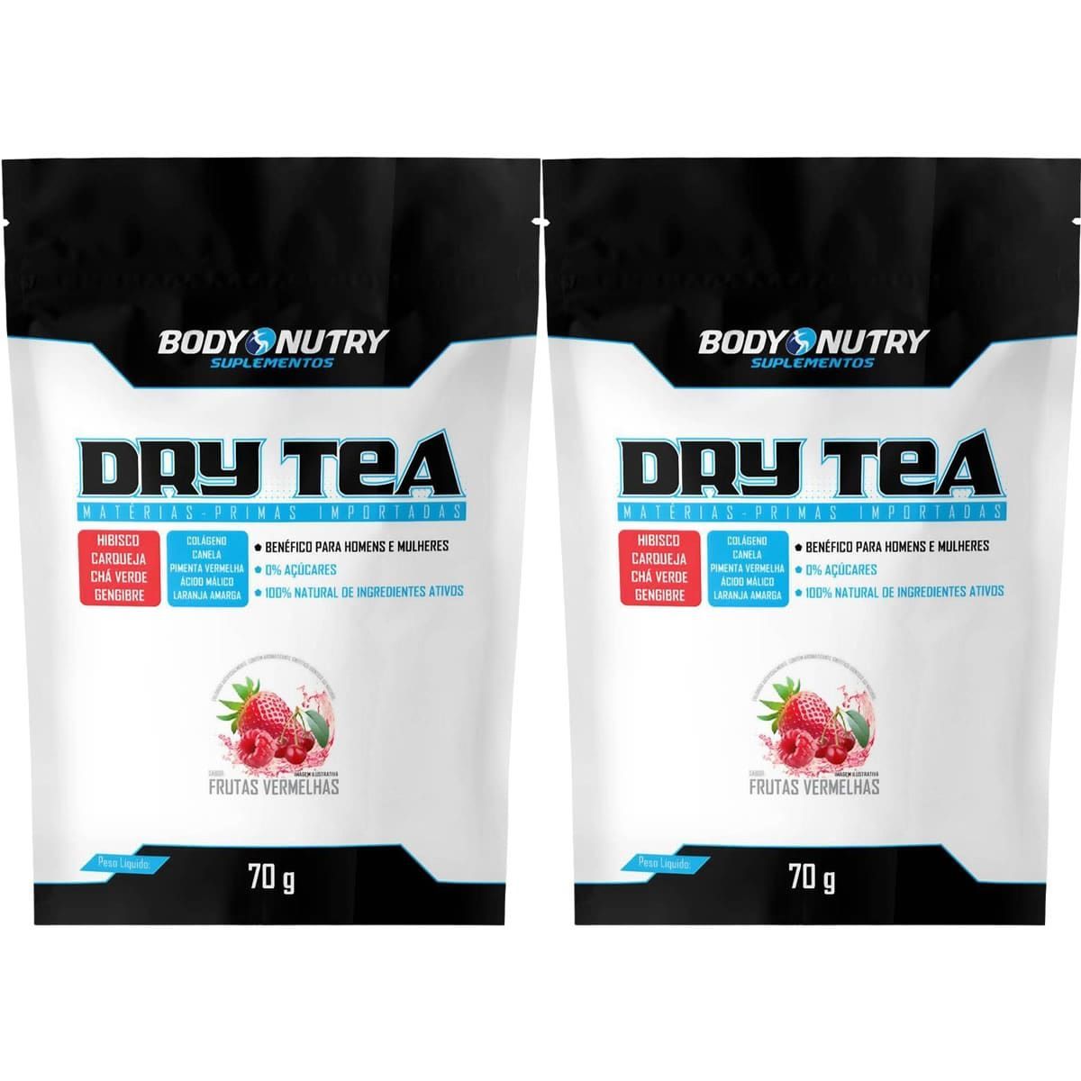 Kit 2X Dry Tea Refil - 70g Frutas Vermelhas - Body Nutry