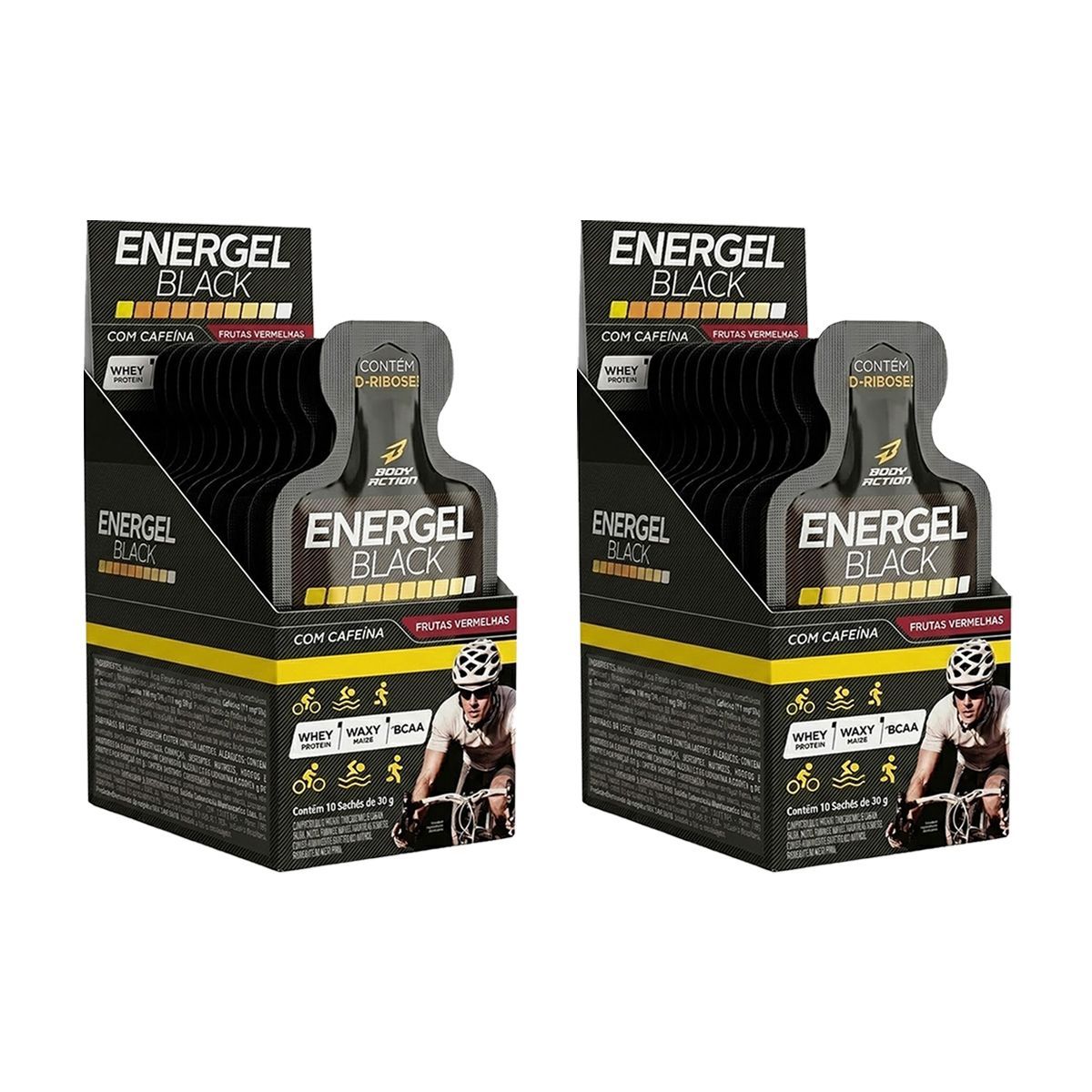Kit 2X Energel Black - 10 Sach�s Frutas Vermelhas - BodyAction