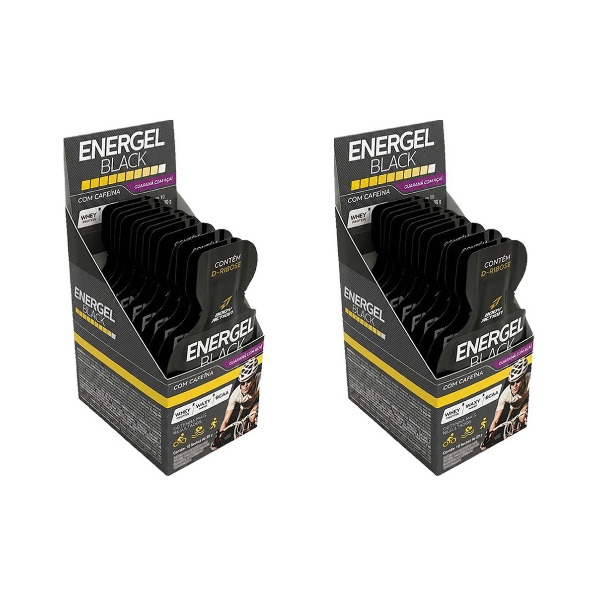 Kit 2X Energel Black - 10 Sach�s Guaran� c/ a�a� - BodyAction