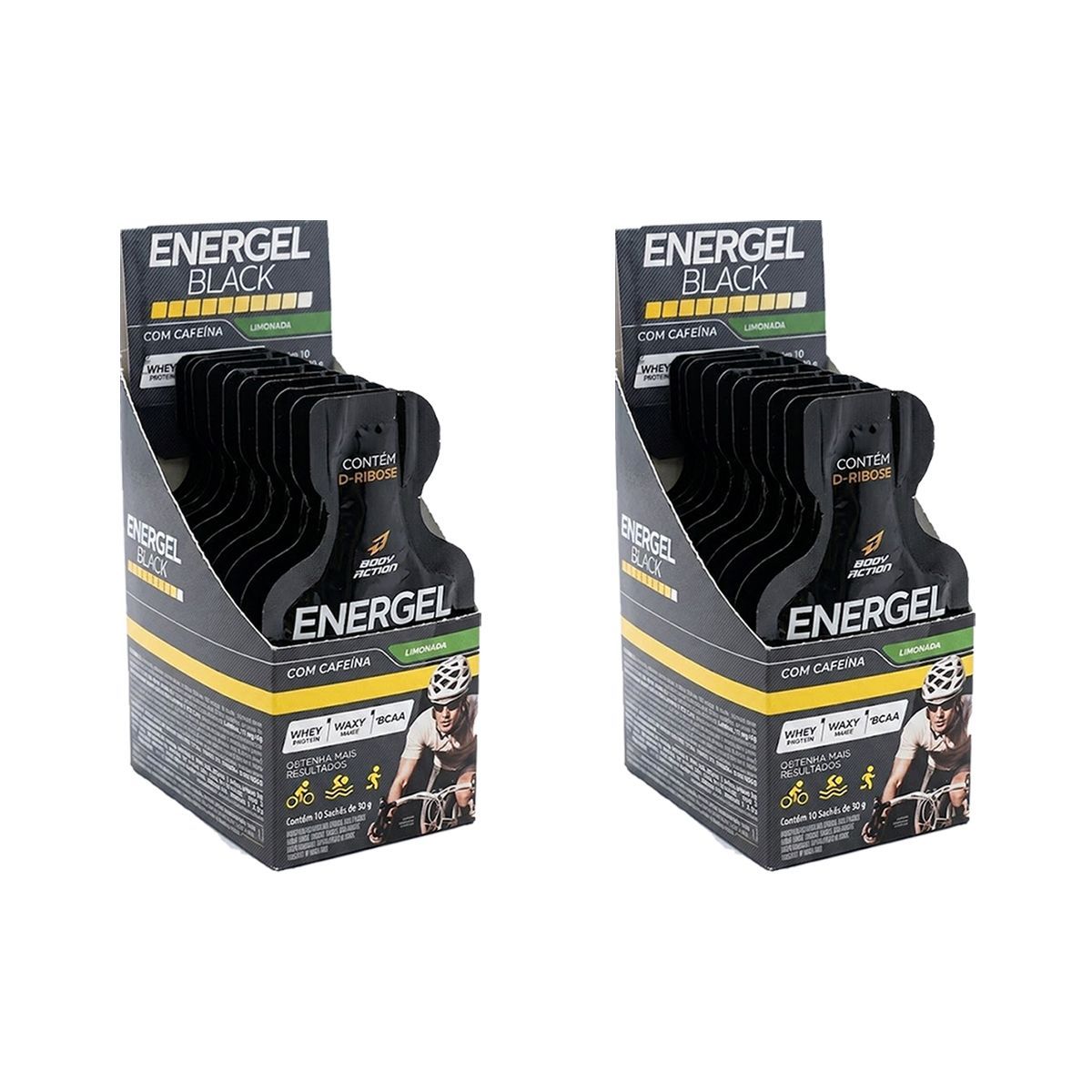 Kit 2X Energel Black - 10 Sach�s Limonada - BodyAction