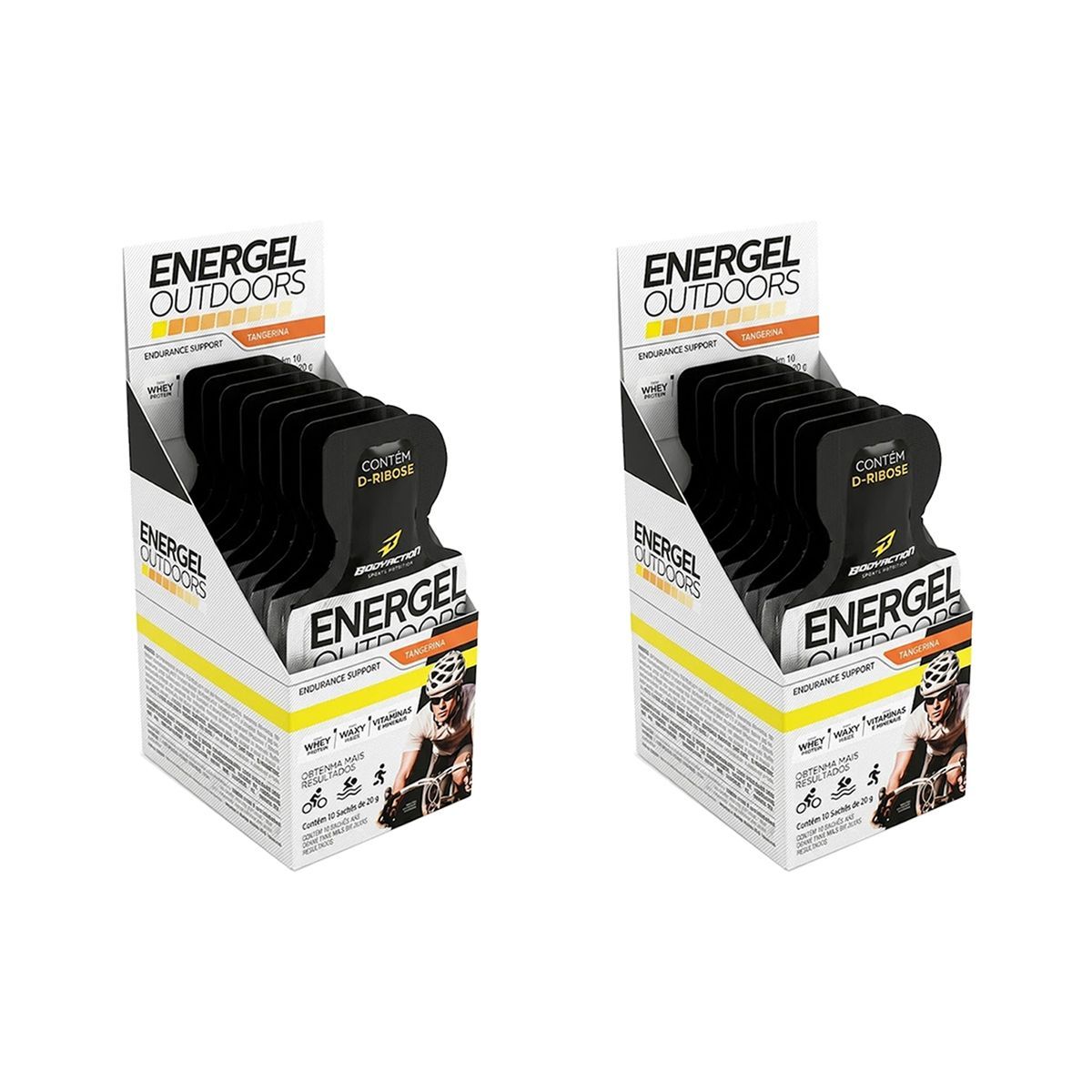 Kit 2X Energel Outdoors - 10 Unidades Tangerina - BodyAction