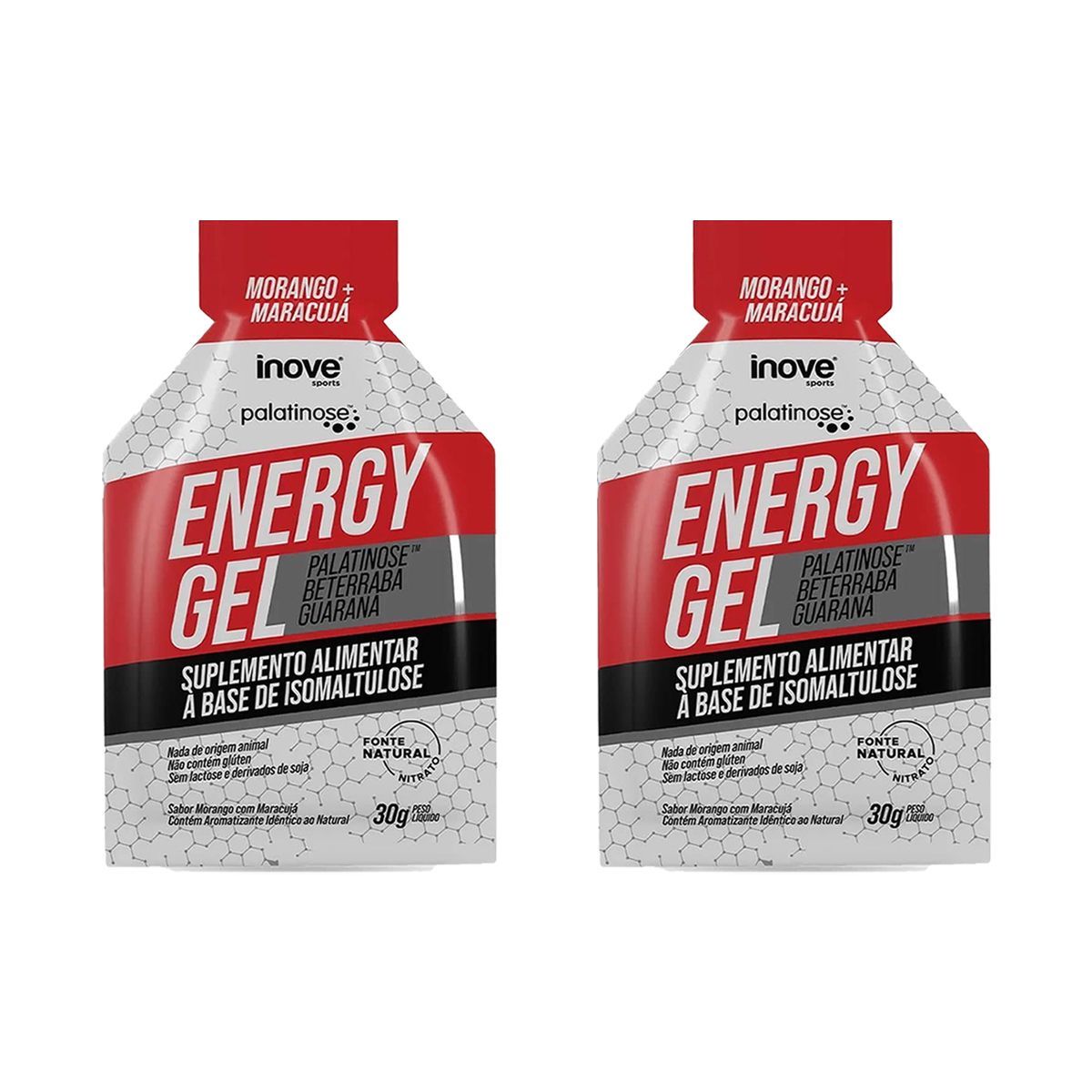 Kit 2X Energy Gel - 1 Sach�s 30g Morango + Maracuj� - Inove Sports