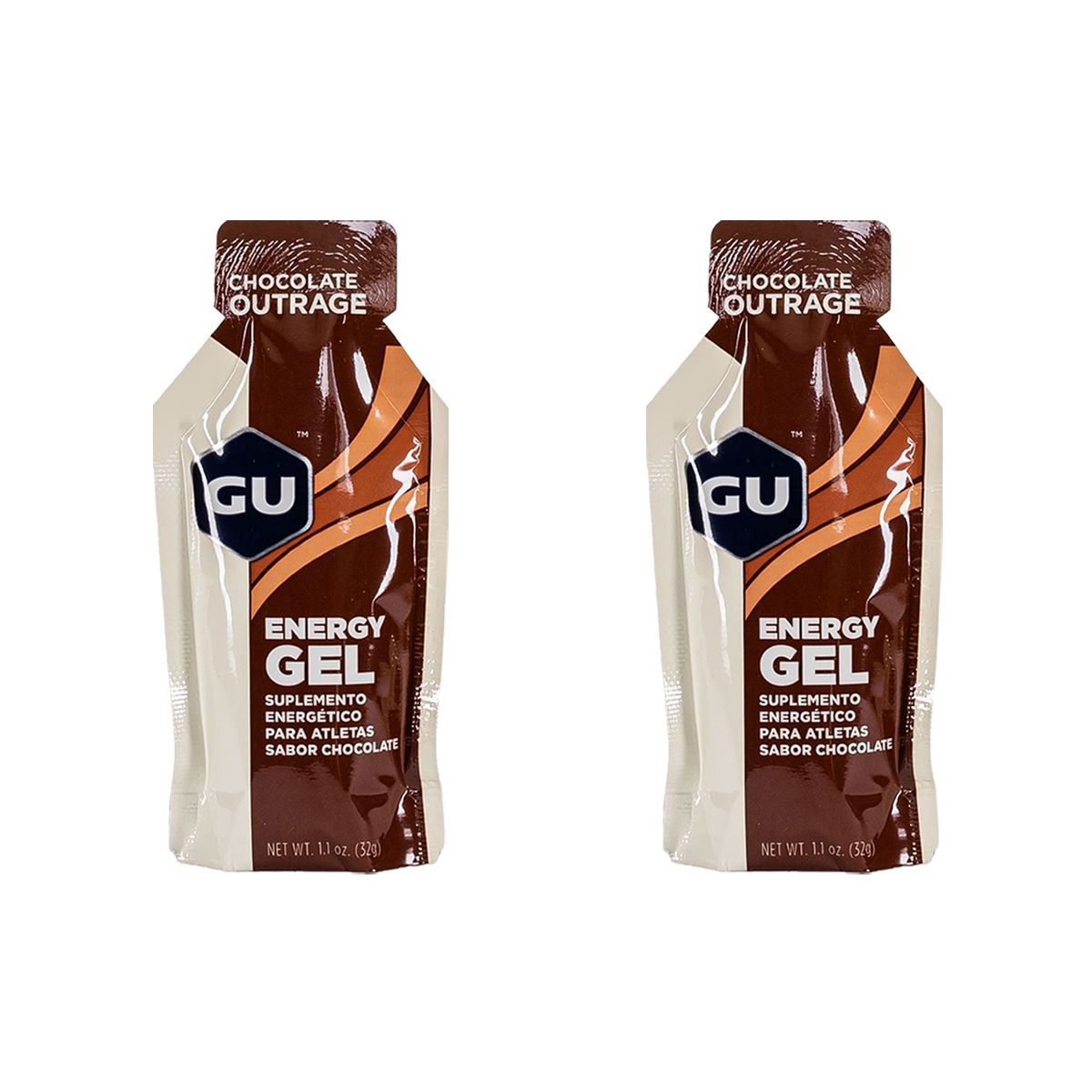Kit 2X Energy Gel - Sabor Chocolate 1 sach�s 32g - GU
