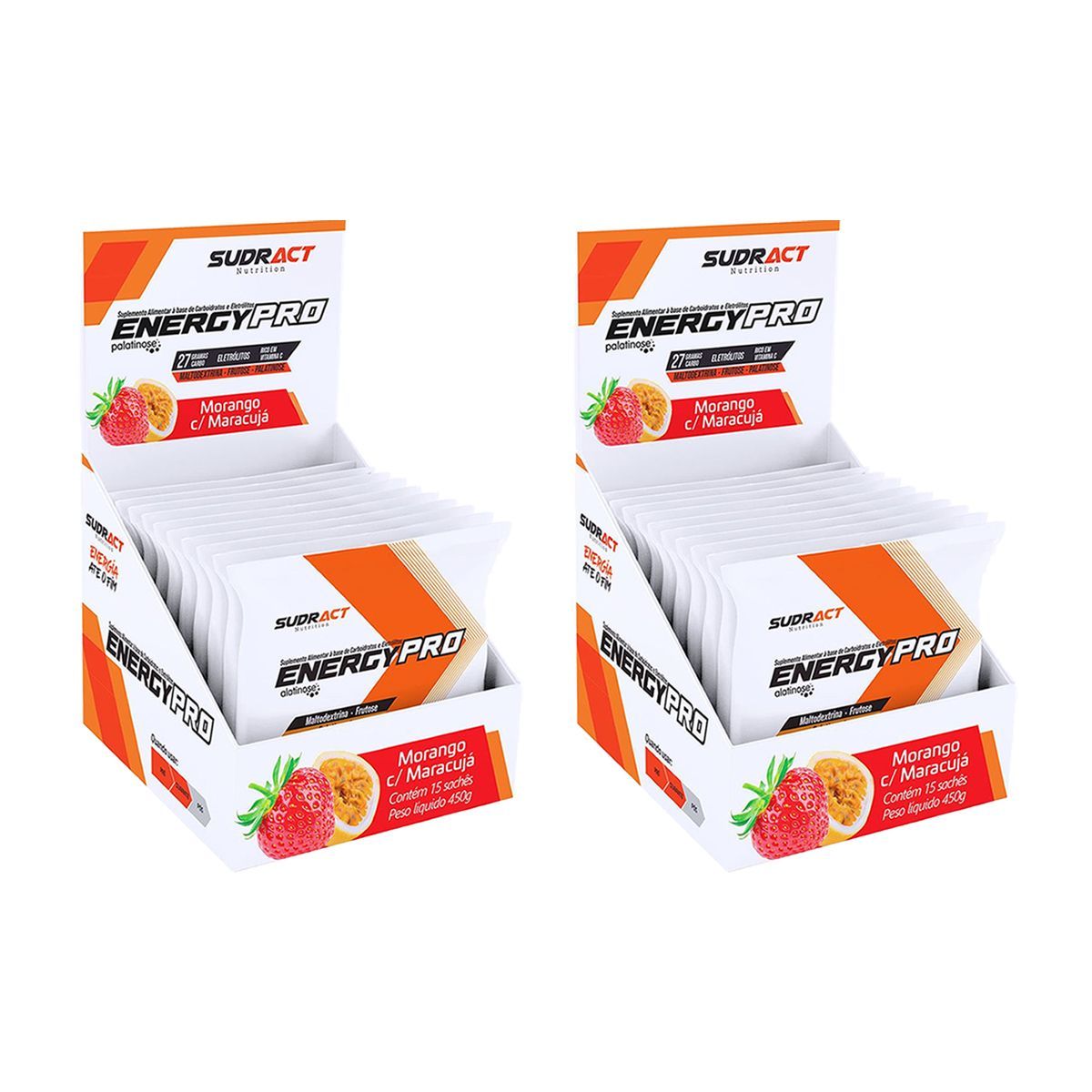 Kit 2X Energy Pro - 15 Sach�s 30g Morango com Maracuj� - Sudract Nutrition