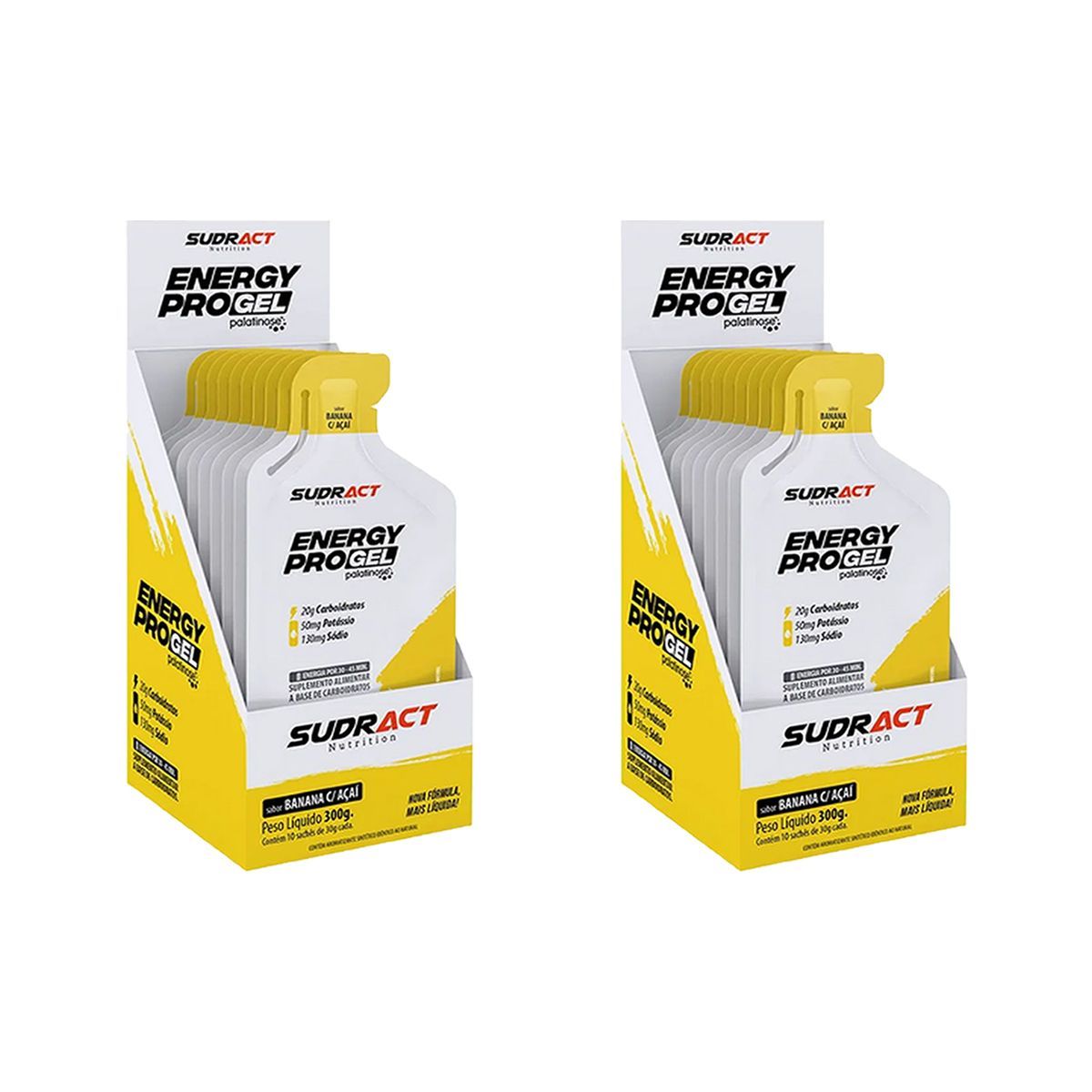 Kit 2X Energy Pro Gel - 10 sach�s de 30g Banana com A�a� - Sudract Nutrition