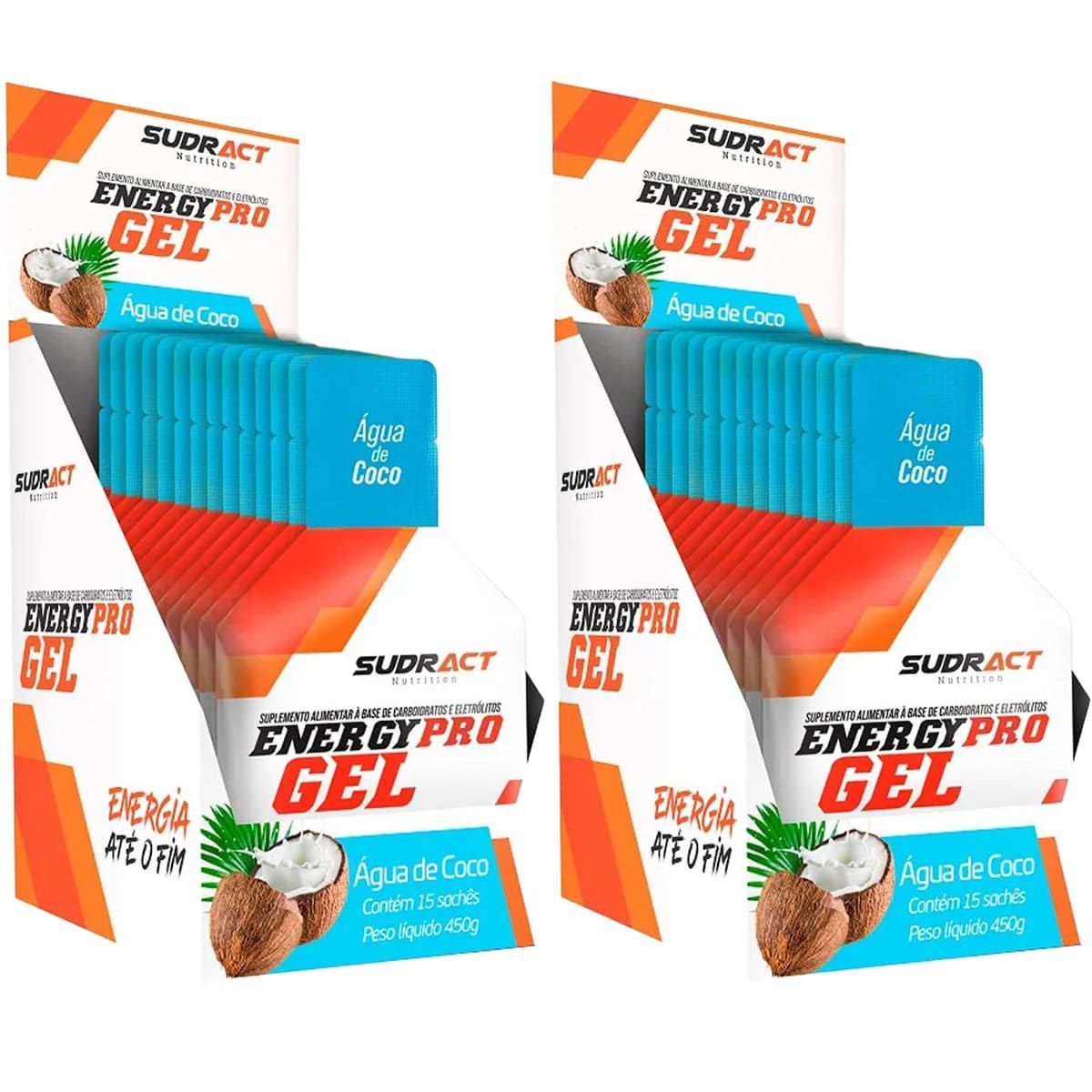 Kit 2X Energy Pro Gel - 15 sach�s de 30g �gua de Coco - Sudract Nutrition