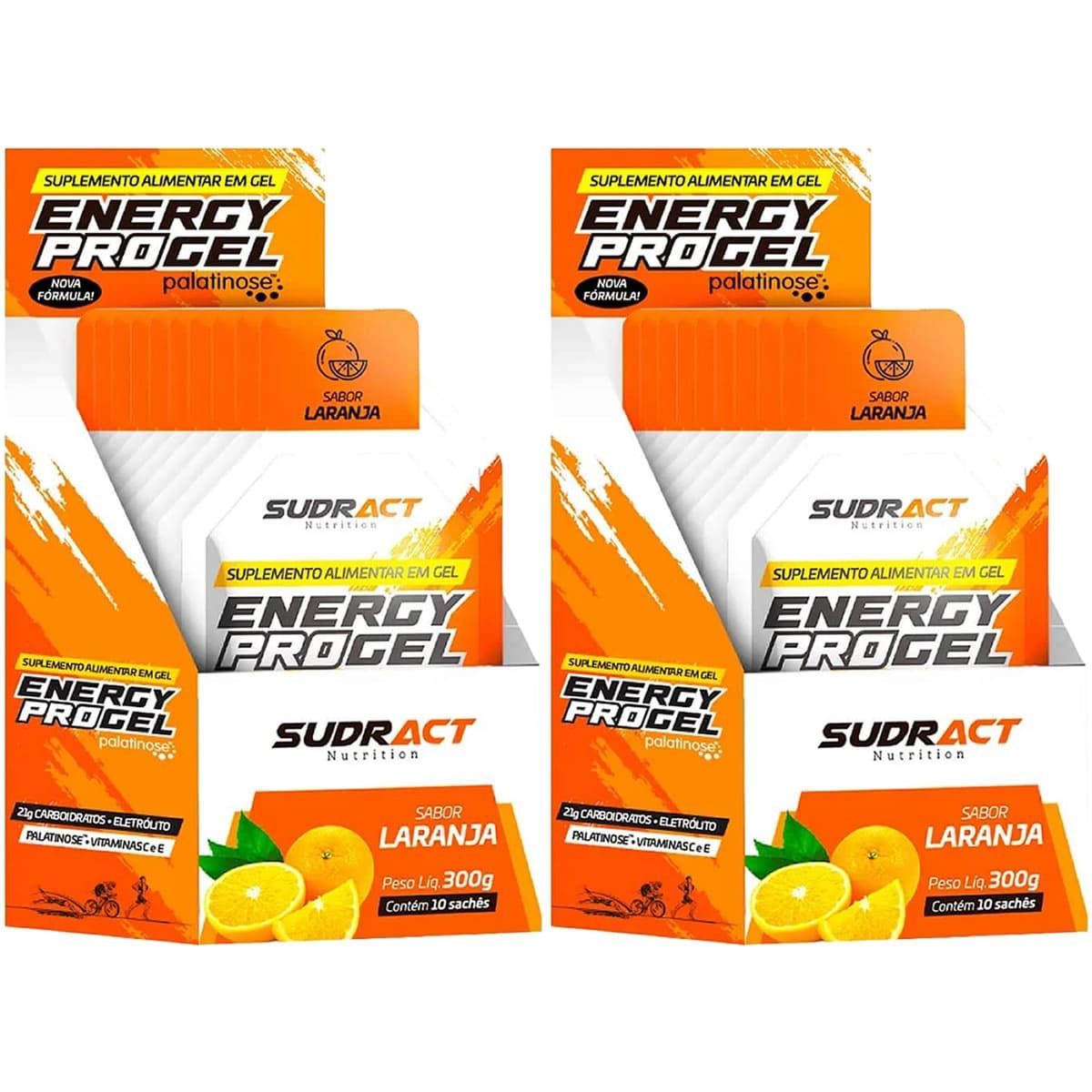 Kit 2X Energy Pro Gel - 15 sach�s de 30g Laranja - Sudract Nutrition