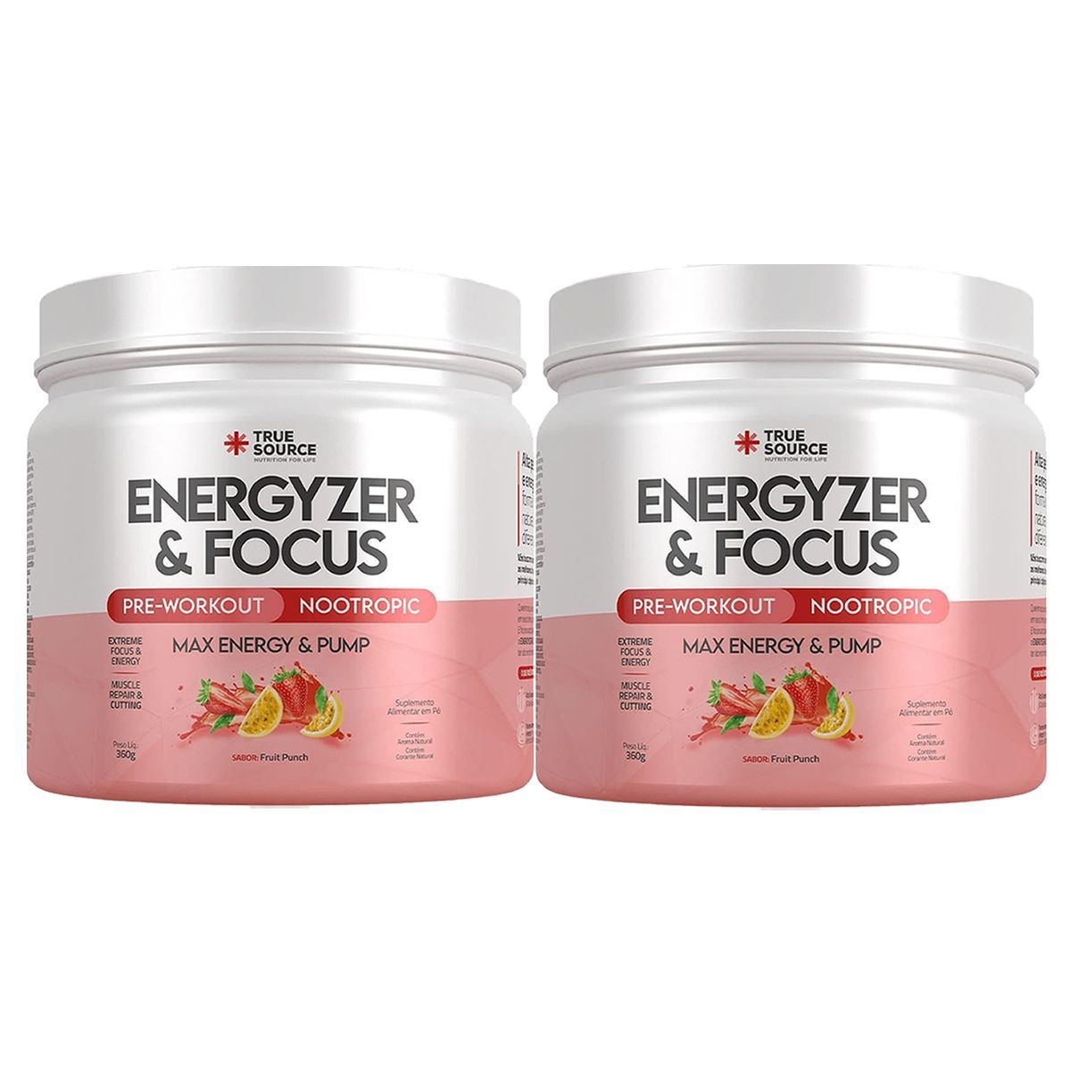 Kit 2X Energyzer & Focus - 450g Fruit Punch - True Source
