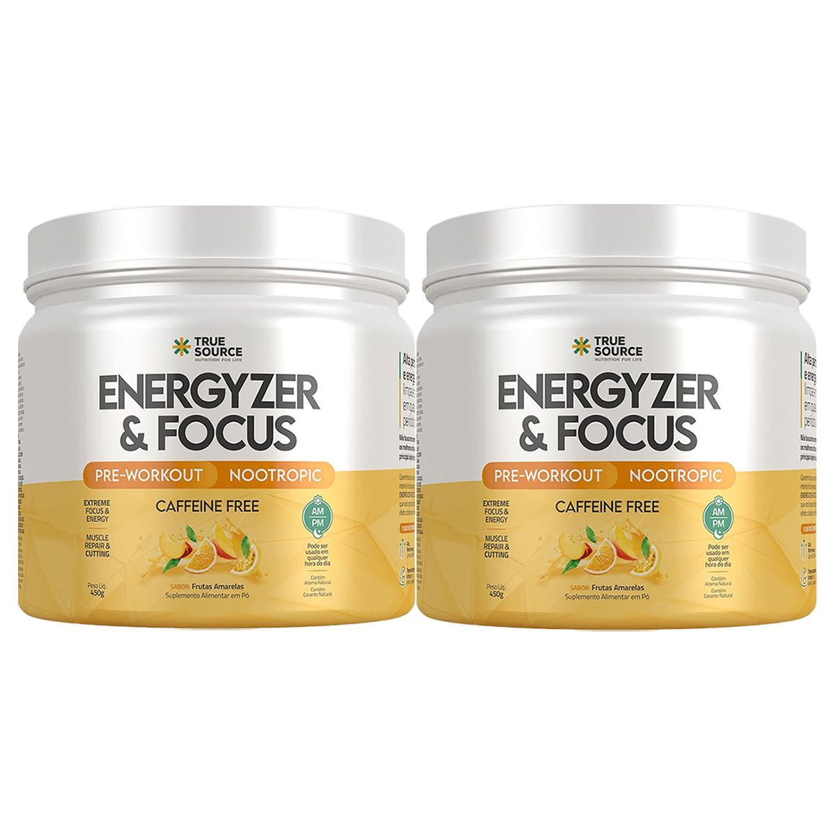 Kit 2X Energyzer & Focus - 450g Frutas Amarelas - True Source