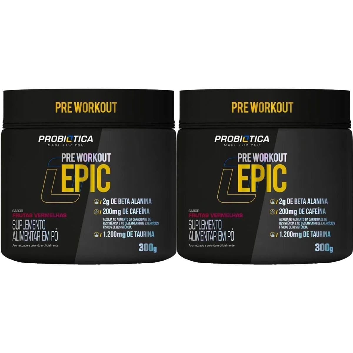 Kit 2X Epic Pr� Workout - 300g Frutas Vermelhas - Probi�tica