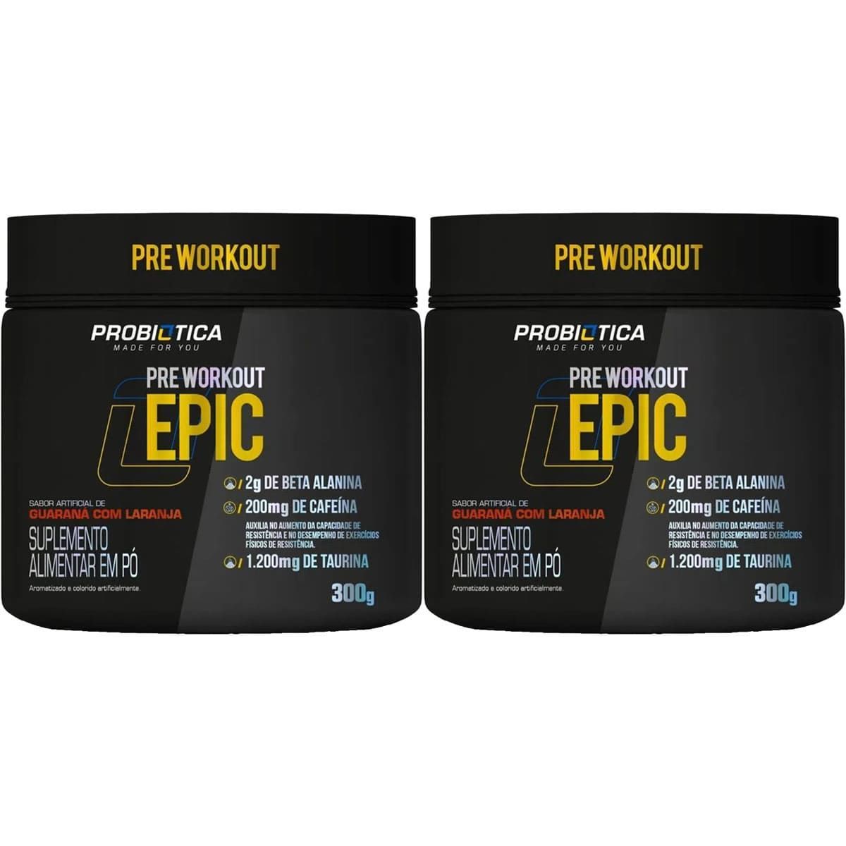 Kit 2X Epic Pr� Workout - 300g Guaran� com Laranja - Probi�tica