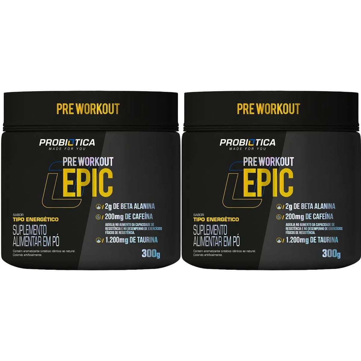 Kit 2X Epic Pr� Workout - 300g Tipo Energ�tico - Probi�tica