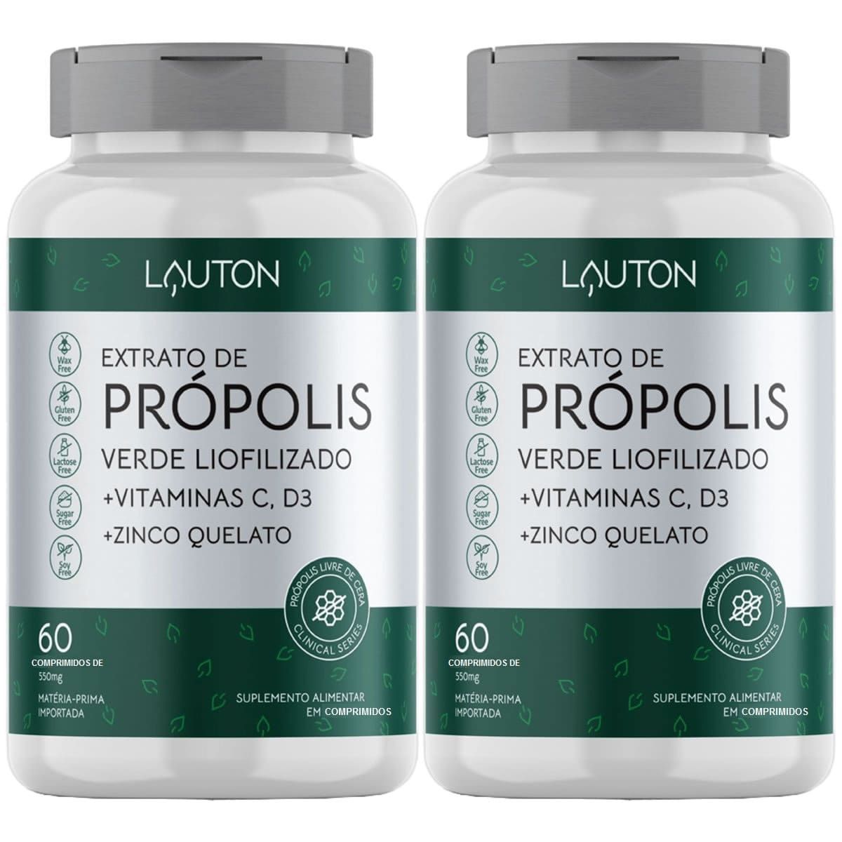 Kit 2X Extrato de Pr�polis Verde Liofilizado - 60 Comprimidos - Lauton Nutrition