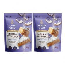 Kit 2X Farinha de Coco Branca - 200g - Santo �leo